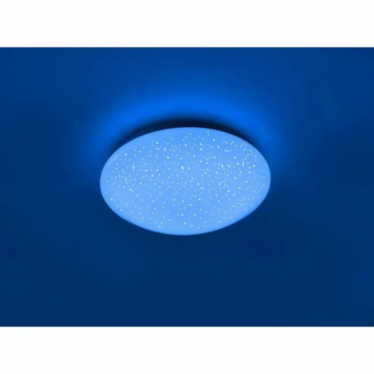 Luminaires Leuchten Direkt Éclairage Led|Plafonnier Leuchten-Direkt SKYLER LED Acier brossé, Blanc, 1 lumière, Télécommandes, Changeur de couleurs