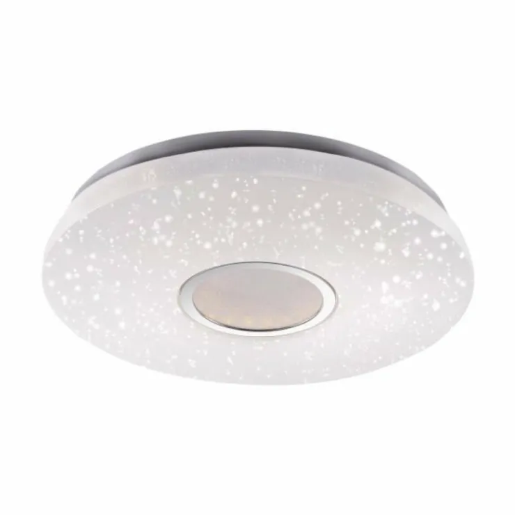 Luminaires Leuchten Direkt Éclairage Led|Plafonnier Leuchten-Direkt JONAS LED Acier brossé, Blanc, 1 lumière, Télécommandes