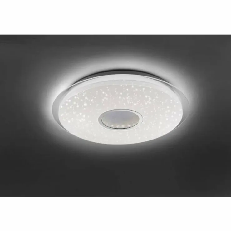 Luminaires Leuchten Direkt Éclairage Led|Plafonnier Leuchten-Direkt JONAS LED Acier brossé, Blanc, 1 lumière, Télécommandes