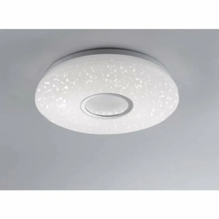 Luminaires Leuchten Direkt Éclairage Led|Plafonnier Leuchten-Direkt JONAS LED Acier brossé, Blanc, 1 lumière, Télécommandes