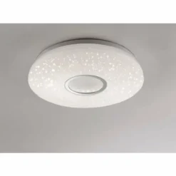 Luminaires Leuchten Direkt Éclairage Led|Plafonnier Leuchten-Direkt JONAS LED Acier brossé, Blanc, 1 lumière, Télécommandes