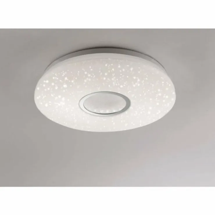 Luminaires Leuchten Direkt Éclairage Led|Plafonnier Leuchten-Direkt JONAS LED Acier brossé, Blanc, 1 lumière, Télécommandes