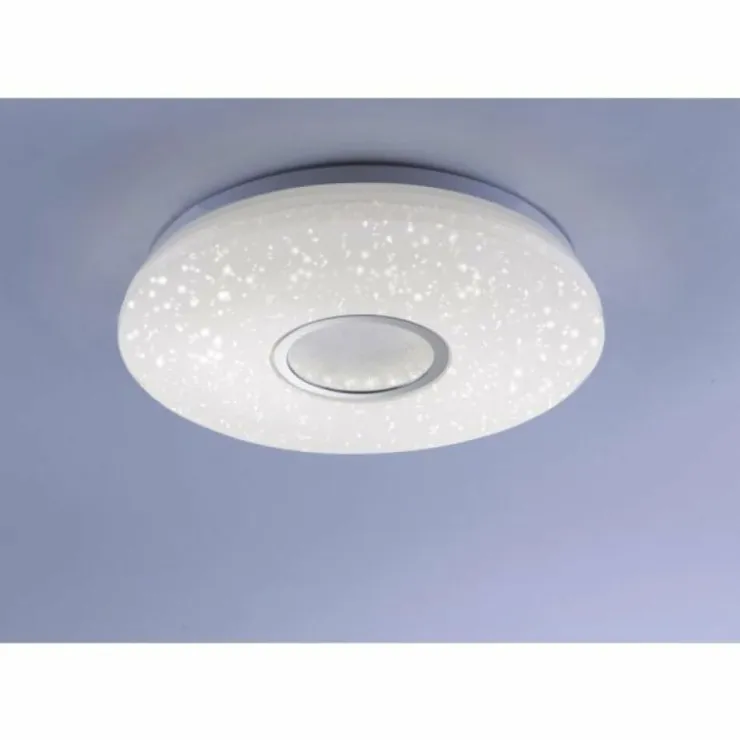 Luminaires Leuchten Direkt Éclairage Led|Plafonnier Leuchten-Direkt JONAS LED Acier brossé, Blanc, 1 lumière, Télécommandes