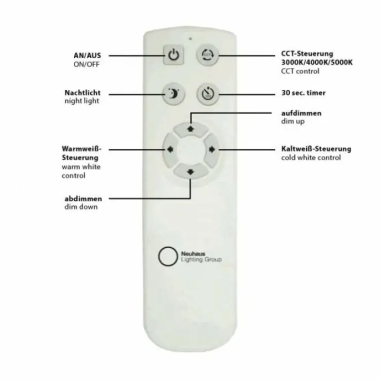 Luminaires Leuchten Direkt Éclairage Led|Plafonnier Leuchten-Direkt JONAS LED Acier brossé, Blanc, 1 lumière, Télécommandes