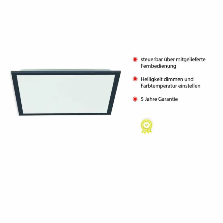 Luminaires Leuchten Direkt Éclairage Led|Plafonnier Leuchten-Direkt FLAT LED Noir, 1 lumière, Télécommandes