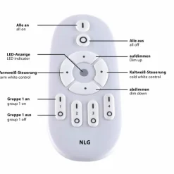 Luminaires Leuchten Direkt Éclairage Led|Plafonnier Leuchten-Direkt FLAT LED Blanc, 1 lumière, Télécommandes