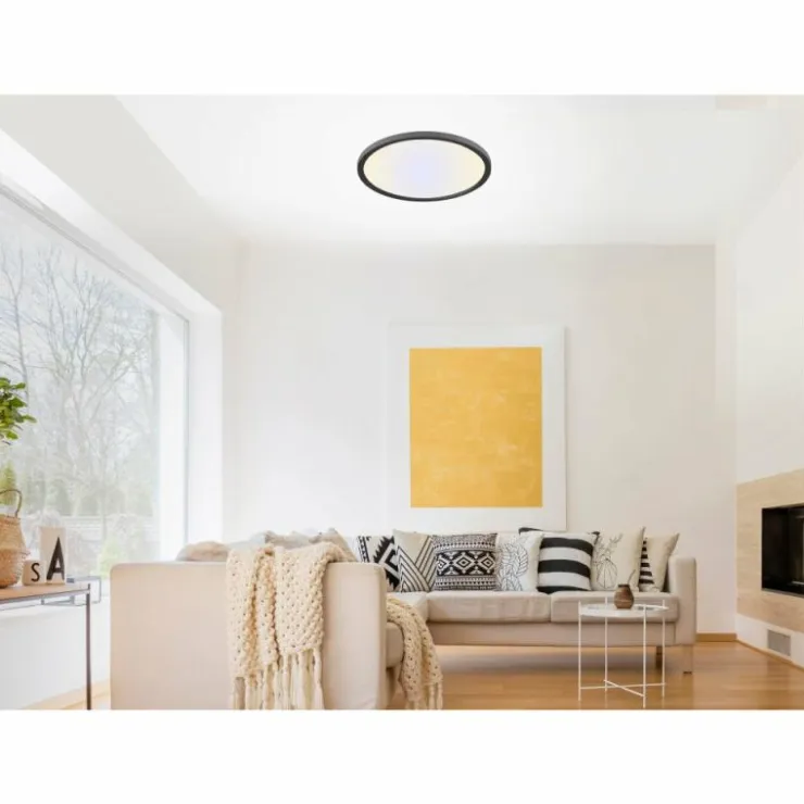 Luminaires Leuchten Direkt Éclairage Led|Plafonnier Leuchten-Direkt FLAT LED Noir, 1 lumière, Télécommandes