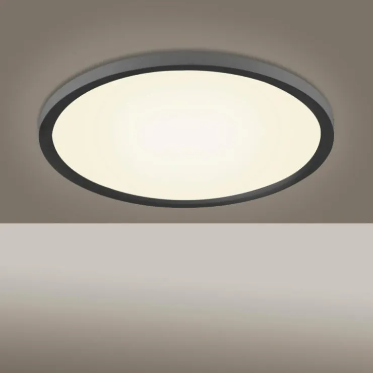 Luminaires Leuchten Direkt Éclairage Led|Plafonnier Leuchten-Direkt FLAT LED Noir, 1 lumière, Télécommandes
