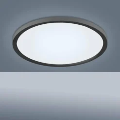 Luminaires Leuchten Direkt Éclairage Led|Plafonnier Leuchten-Direkt FLAT LED Noir, 1 lumière, Télécommandes