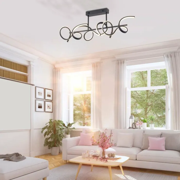 Luminaires Leuchten Direkt Éclairage Led|Plafonnier Leuchten-Direkt CURLS LED Noir, 3 lumières