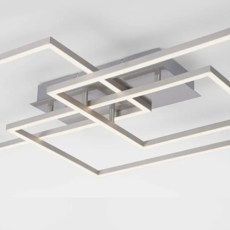 Luminaires Leuchten Direkt Éclairage Led|Plafonnier Leuchten-Direkt IVEN LED Nickel mat, 3 lumières, Télécommandes