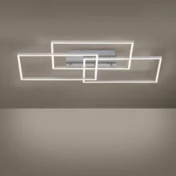 Luminaires Leuchten Direkt Éclairage Led|Plafonnier Leuchten-Direkt IVEN LED Nickel mat, 3 lumières, Télécommandes