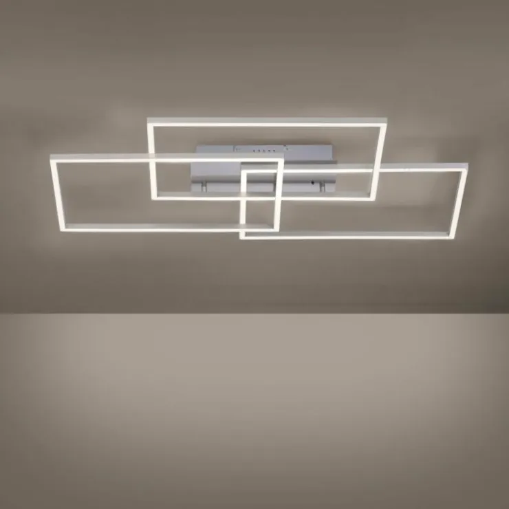 Luminaires Leuchten Direkt Éclairage Led|Plafonnier Leuchten-Direkt IVEN LED Nickel mat, 3 lumières, Télécommandes
