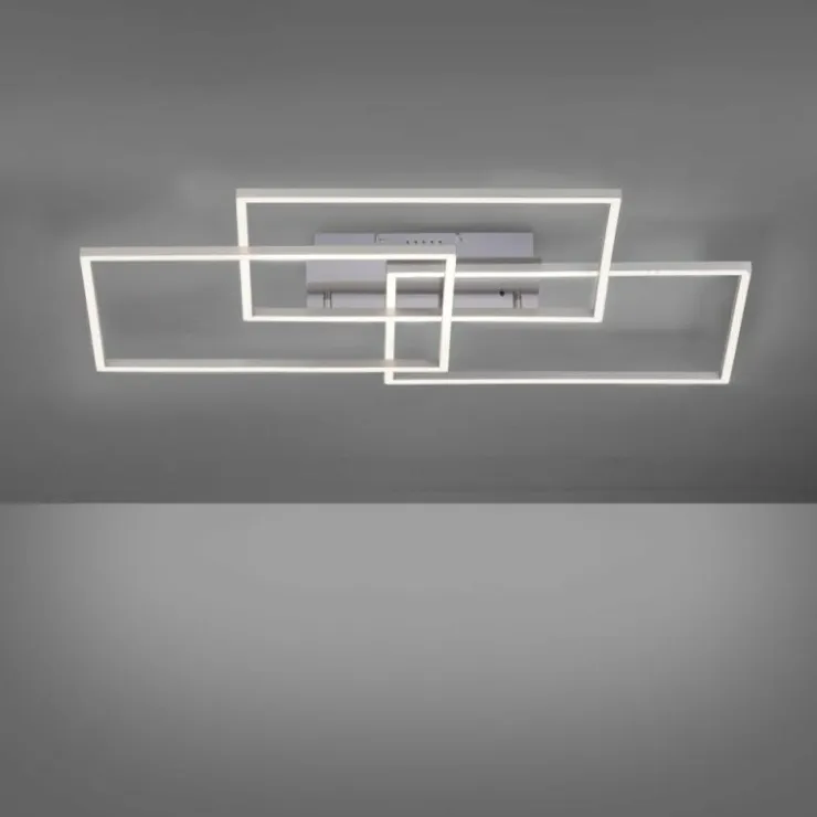 Luminaires Leuchten Direkt Éclairage Led|Plafonnier Leuchten-Direkt IVEN LED Nickel mat, 3 lumières, Télécommandes