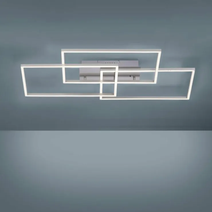 Luminaires Leuchten Direkt Éclairage Led|Plafonnier Leuchten-Direkt IVEN LED Nickel mat, 3 lumières, Télécommandes