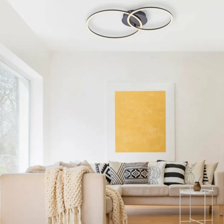 Luminaires Leuchten Direkt Éclairage Led|Plafonnier Leuchten-Direkt IVANKA LED Noir, 2 lumières