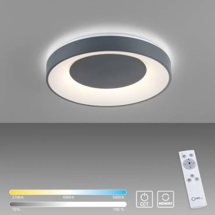 Luminaires Leuchten Direkt Éclairage Led|Plafonnier Leuchten-Direkt ANIKA LED Anthracite, 1 lumière, Télécommandes