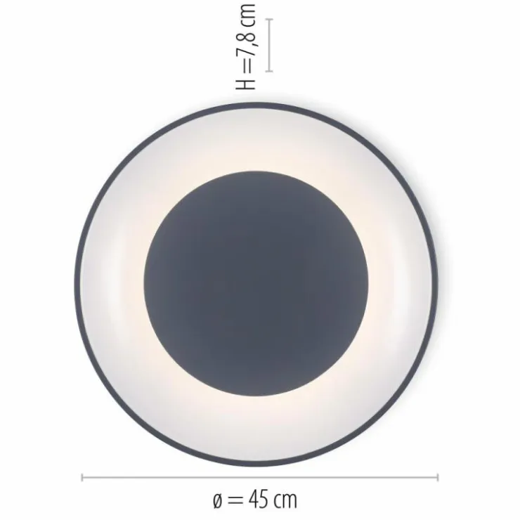 Luminaires Leuchten Direkt Éclairage Led|Plafonnier Leuchten-Direkt ANIKA LED Anthracite, 1 lumière, Télécommandes