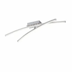 Luminaires Leuchten Direkt Éclairage Led|Plafonnier Leuchten-Direkt ALINA LED Acier brossé, 2 lumières, Télécommandes, Changeur de couleurs