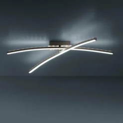 Luminaires Leuchten Direkt Éclairage Led|Plafonnier Leuchten-Direkt ALINA LED Acier brossé, 2 lumières, Télécommandes, Changeur de couleurs