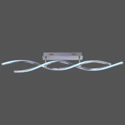 Plafonnier Leuchten-Direkt LOLAsmart-SWING LED Acier brossé, 2 lumières, Télécommandes, Changeur de couleurs