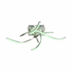Plafonnier Leuchten-Direkt LOLAsmart-SWING LED Acier brossé, 4 lumières, Télécommandes, Changeur de couleurs