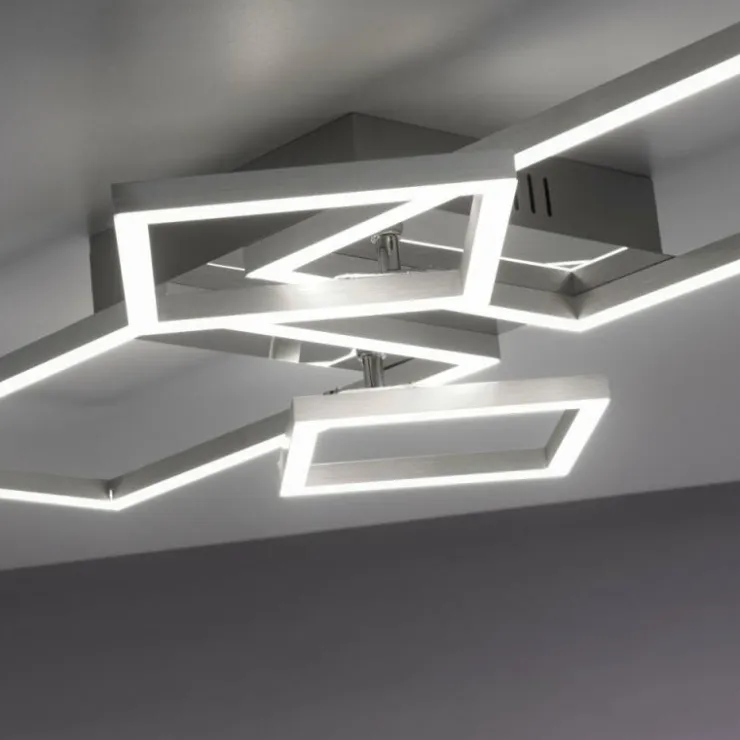 Luminaires Leuchten Direkt Éclairage Led|Plafonnier Leuchten-Direkt IVEN LED Acier brossé, 2 lumières