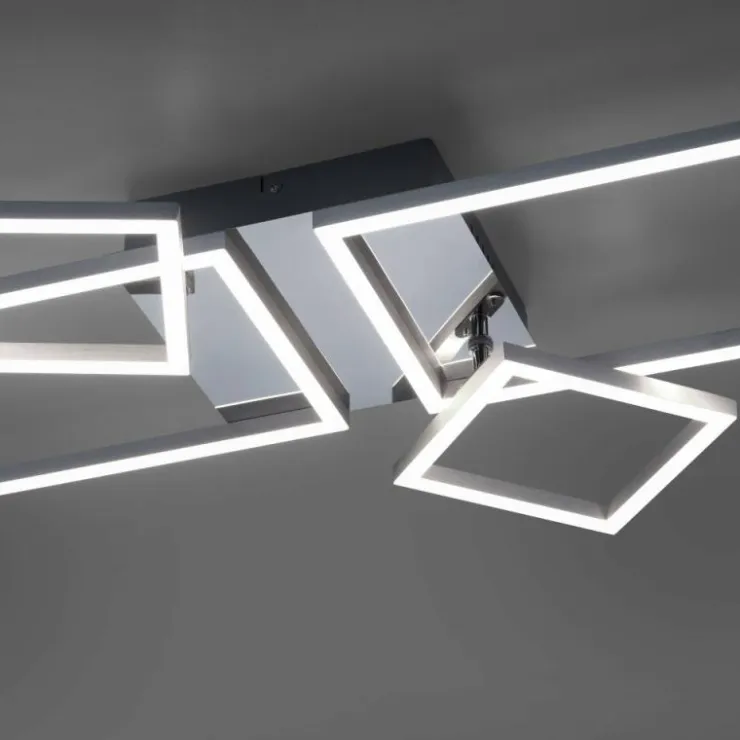 Luminaires Leuchten Direkt Éclairage Led|Plafonnier Leuchten-Direkt IVEN LED Acier brossé, 2 lumières