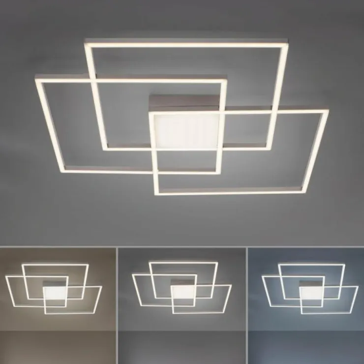 Luminaires Leuchten Direkt Éclairage Led|Plafonnier Leuchten-Direkt ASMIN LED Acier brossé, 3 lumières, Télécommandes