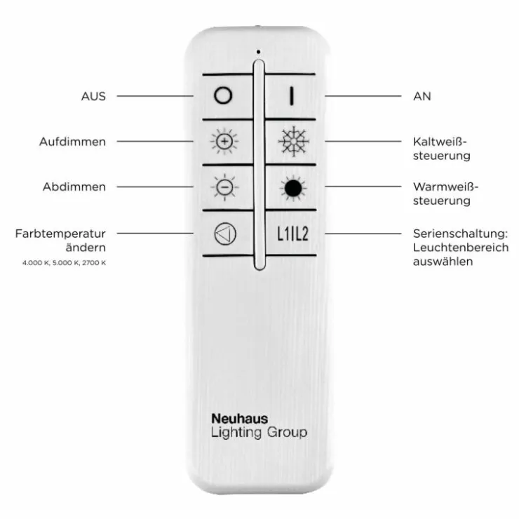 Luminaires Leuchten Direkt Éclairage Led|Plafonnier Leuchten-Direkt ASMIN LED Acier brossé, 3 lumières, Télécommandes