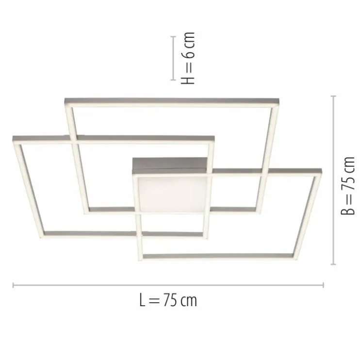 Luminaires Leuchten Direkt Éclairage Led|Plafonnier Leuchten-Direkt ASMIN LED Acier brossé, 3 lumières, Télécommandes