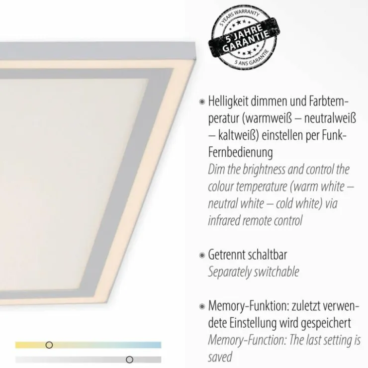 Luminaires Leuchten Direkt Éclairage Led|Plafonnier Leuchten-Direkt EDGING LED Blanc, 1 lumière, Télécommandes