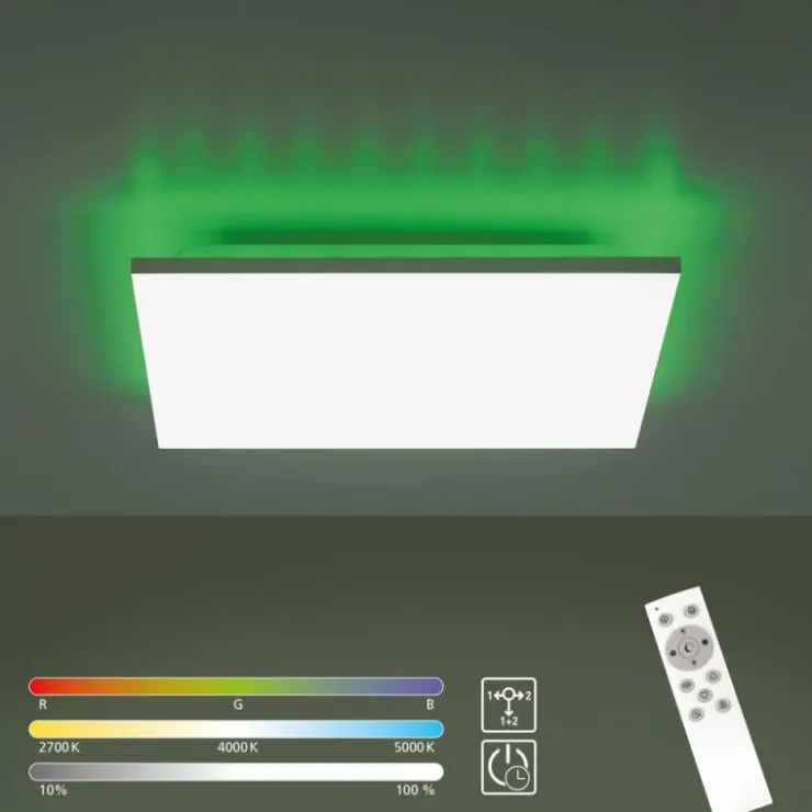 Luminaires Leuchten Direkt Éclairage Led|Plafonnier Leuchten-Direkt GUSTAV LED Blanc, 1 lumière, Télécommandes, Changeur de couleurs