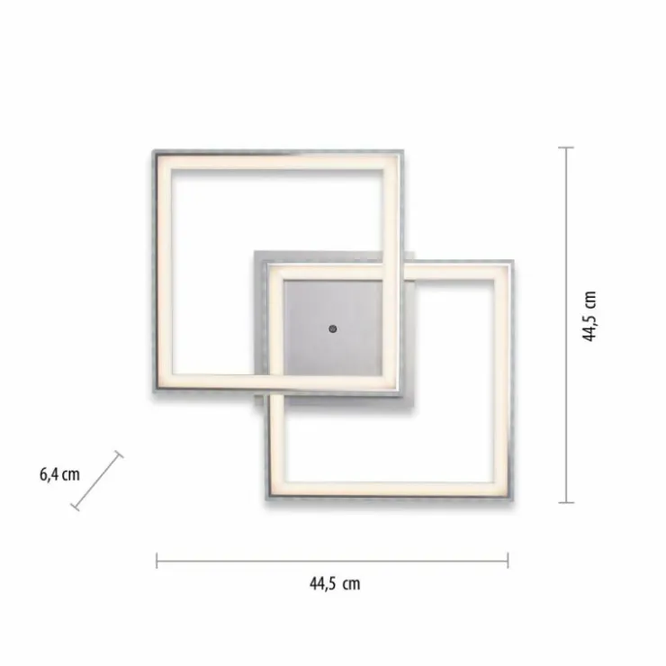 Luminaires Leuchten Direkt Éclairage Led|Plafonnier Leuchten-Direkt FELIX60 LED Acier brossé, 1 lumière, Télécommandes, Changeur de couleurs