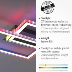 Luminaires Leuchten Direkt Éclairage Led|Plafonnier Leuchten-Direkt FELIX60 LED Acier brossé, 1 lumière, Télécommandes, Changeur de couleurs
