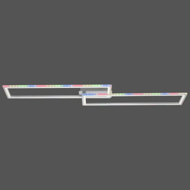 Luminaires Leuchten Direkt Éclairage Led|Plafonnier Leuchten-Direkt FELIX60 LED Acier brossé, 1 lumière, Télécommandes, Changeur de couleurs