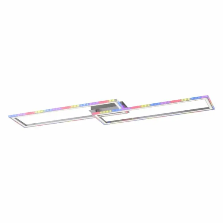 Luminaires Leuchten Direkt Éclairage Led|Plafonnier Leuchten-Direkt FELIX60 LED Acier brossé, 1 lumière, Télécommandes, Changeur de couleurs