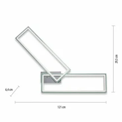 Luminaires Leuchten Direkt Éclairage Led|Plafonnier Leuchten-Direkt FELIX60 LED Acier brossé, 1 lumière, Télécommandes, Changeur de couleurs