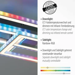Luminaires Leuchten Direkt Éclairage Led|Plafonnier Leuchten-Direkt FELIX60 LED Acier brossé, 1 lumière, Télécommandes, Changeur de couleurs