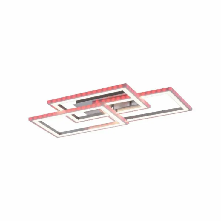 Luminaires Leuchten Direkt Éclairage Led|Plafonnier Leuchten-Direkt FELIX60 LED Acier brossé, 1 lumière, Télécommandes, Changeur de couleurs