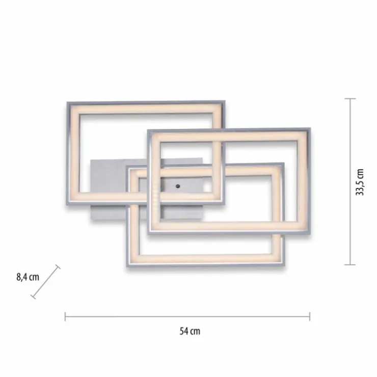 Luminaires Leuchten Direkt Éclairage Led|Plafonnier Leuchten-Direkt FELIX60 LED Acier brossé, 1 lumière, Télécommandes, Changeur de couleurs