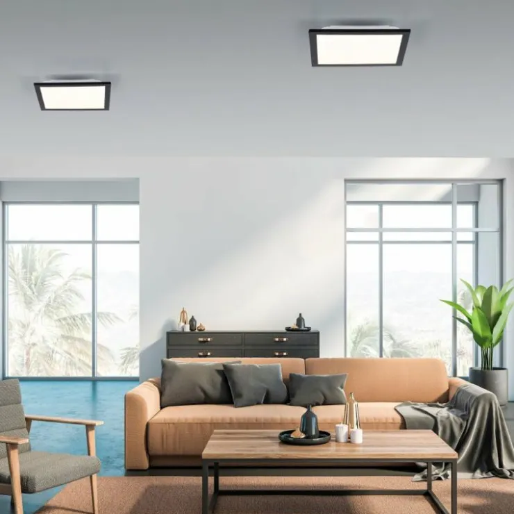 Luminaires Leuchten Direkt Éclairage Led|Plafonnier Leuchten-Direkt FLAT LED Noir, 1 lumière