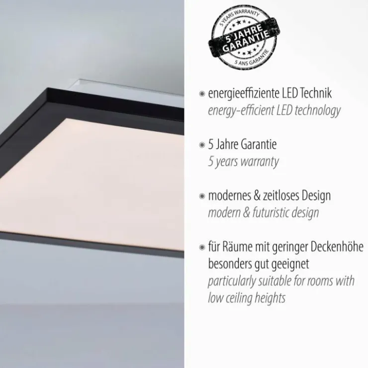 Luminaires Leuchten Direkt Éclairage Led|Plafonnier Leuchten-Direkt FLAT LED Noir, 1 lumière