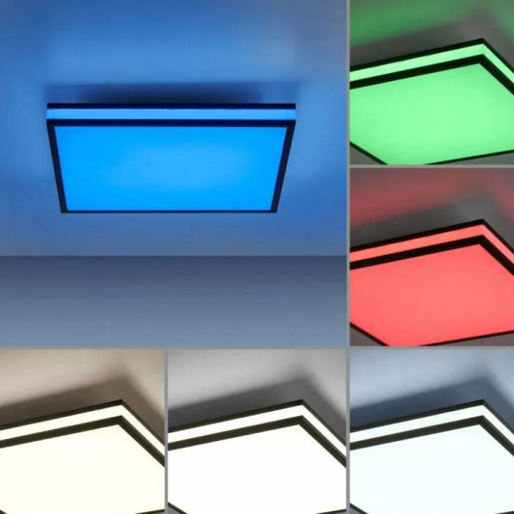 Luminaires Leuchten Direkt Éclairage Led|Plafonnier Leuchten-Direkt MARIO BLACK LED Noir, 1 lumière, Télécommandes, Changeur de couleurs