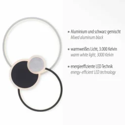 Luminaires Leuchten Direkt Éclairage Led|Plafonnier Leuchten-Direkt PAPILON LED Noir, 1 lumière