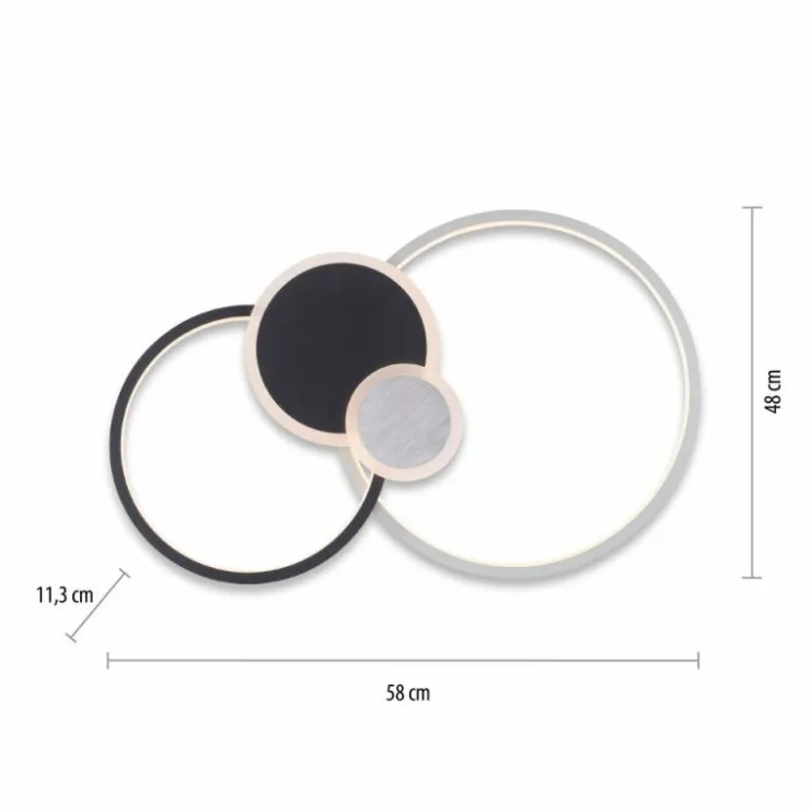 Luminaires Leuchten Direkt Éclairage Led|Plafonnier Leuchten-Direkt PAPILON LED Noir, 1 lumière
