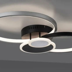 Luminaires Leuchten Direkt Éclairage Led|Plafonnier Leuchten-Direkt PAPILON LED Noir, 1 lumière