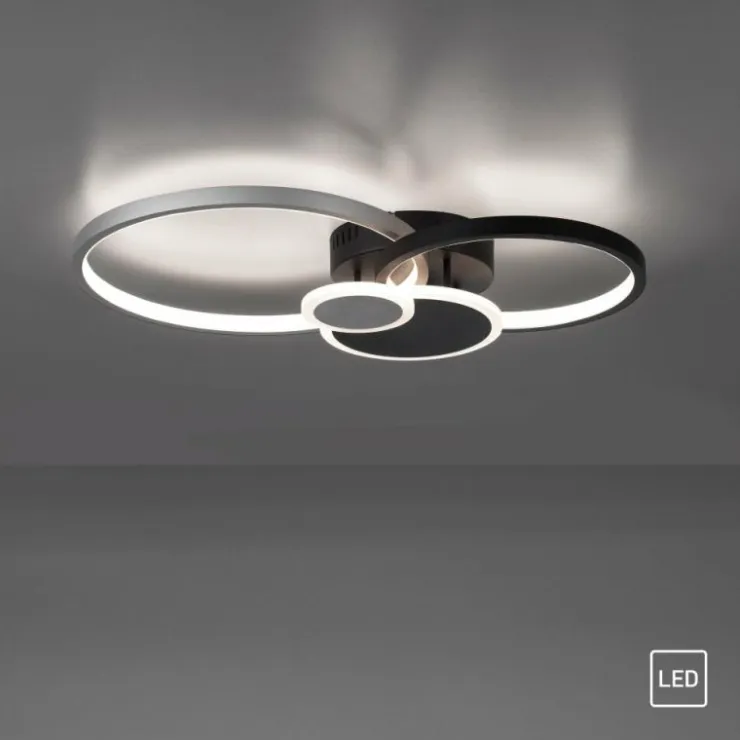 Luminaires Leuchten Direkt Éclairage Led|Plafonnier Leuchten-Direkt PAPILON LED Noir, 1 lumière