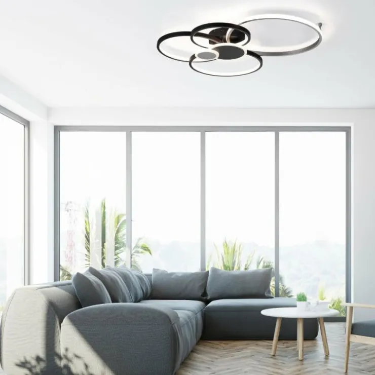 Luminaires Leuchten Direkt Éclairage Led|Plafonnier Leuchten-Direkt PAPILON LED Noir, 1 lumière