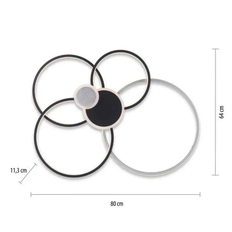 Luminaires Leuchten Direkt Éclairage Led|Plafonnier Leuchten-Direkt PAPILON LED Noir, 1 lumière